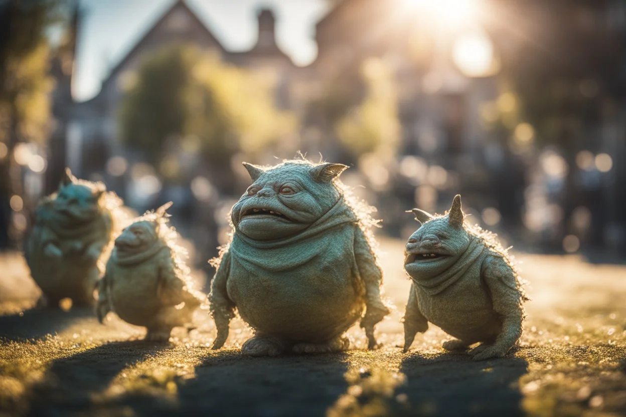 ugly Vogons in sunshine, ethereal, cinematic postprocessing, bokeh, dof