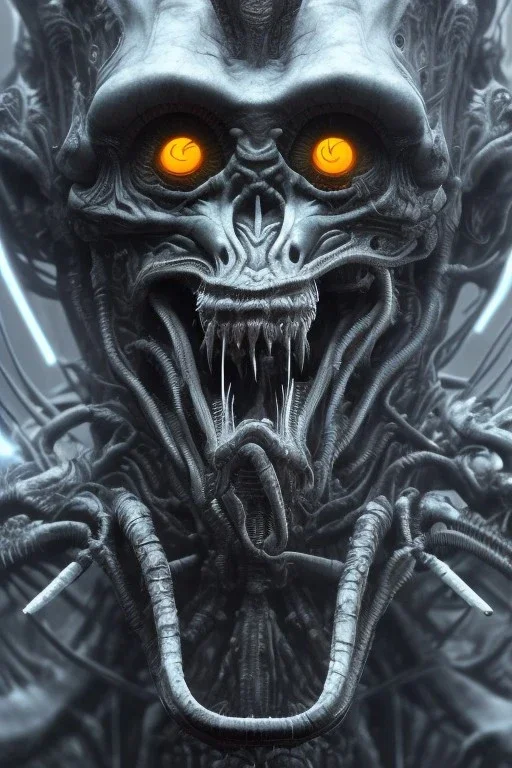 evil berserker, alien, tron, 8k, finely detailed, photo realistic, gothic, hr giger