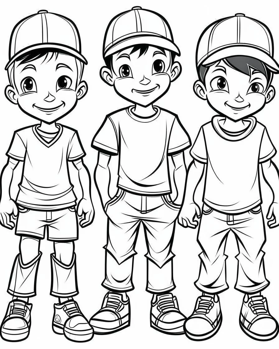 real boys cartoon coloring pages , no black color, no no flower, b/w outline art for kids coloring book page, Kids coloring pages, full white, kids style, white background, whole body, Sketch style, full body (((((white background))))), only use the outline., cartoon style, line art, coloring book, clean line art, white background, Sketch style