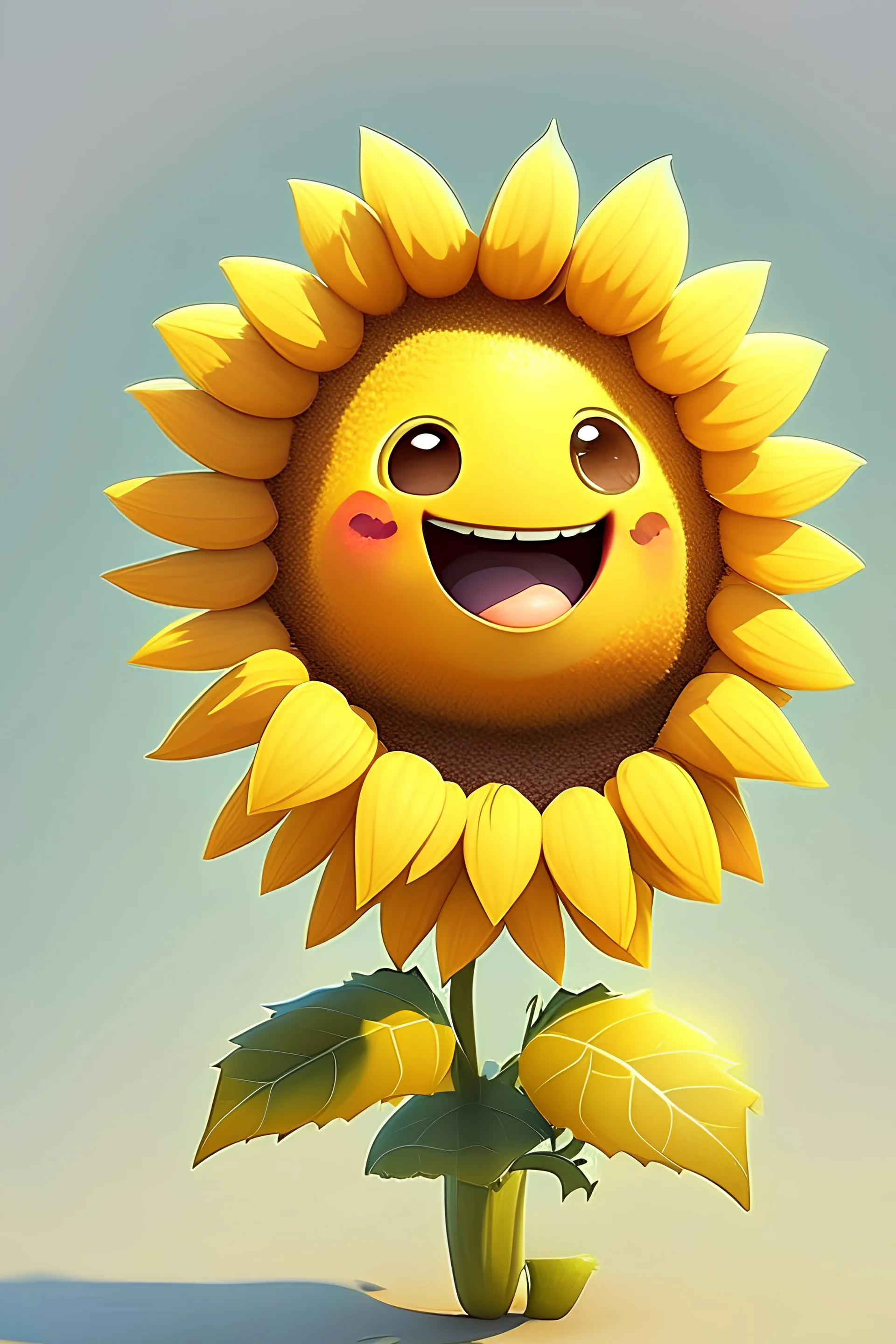 cheery and cute sunflower avatar full body