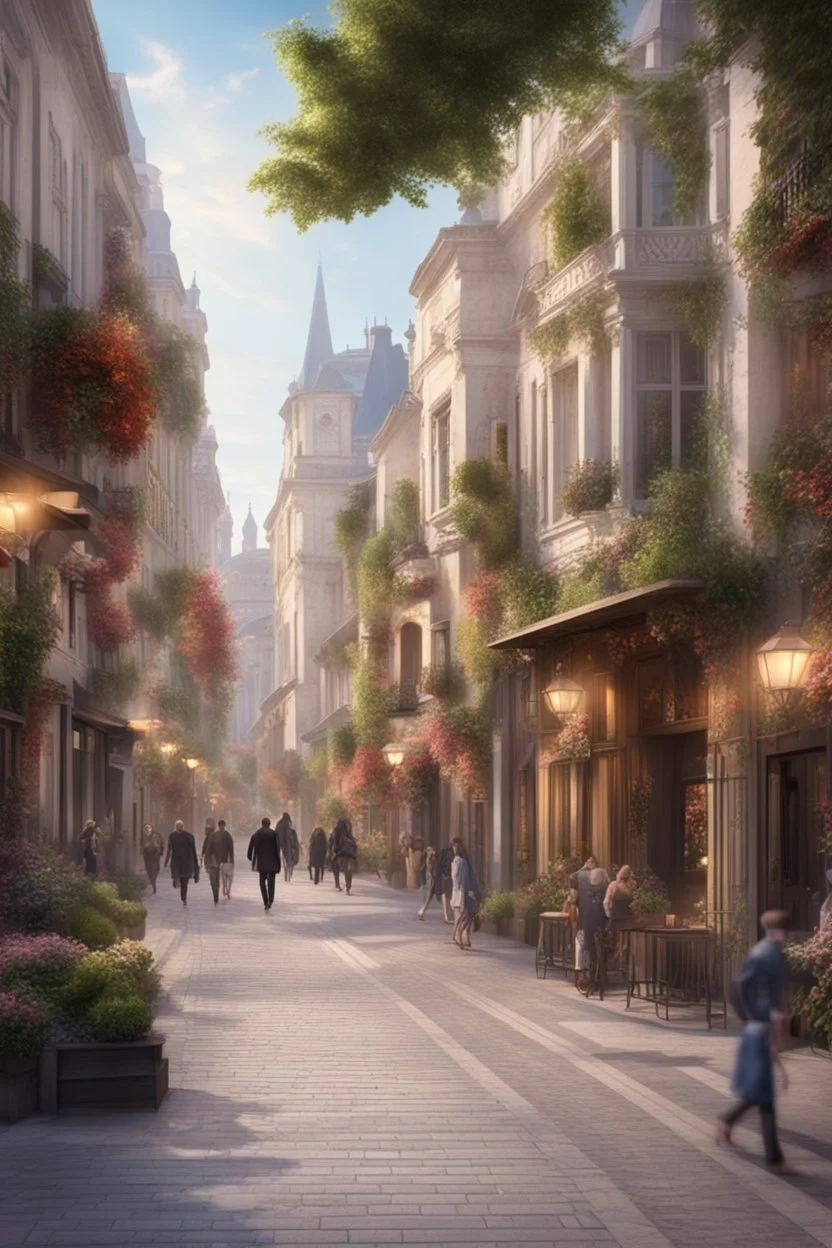 the design of a pedestrian street environment in the romantic and fabulous style