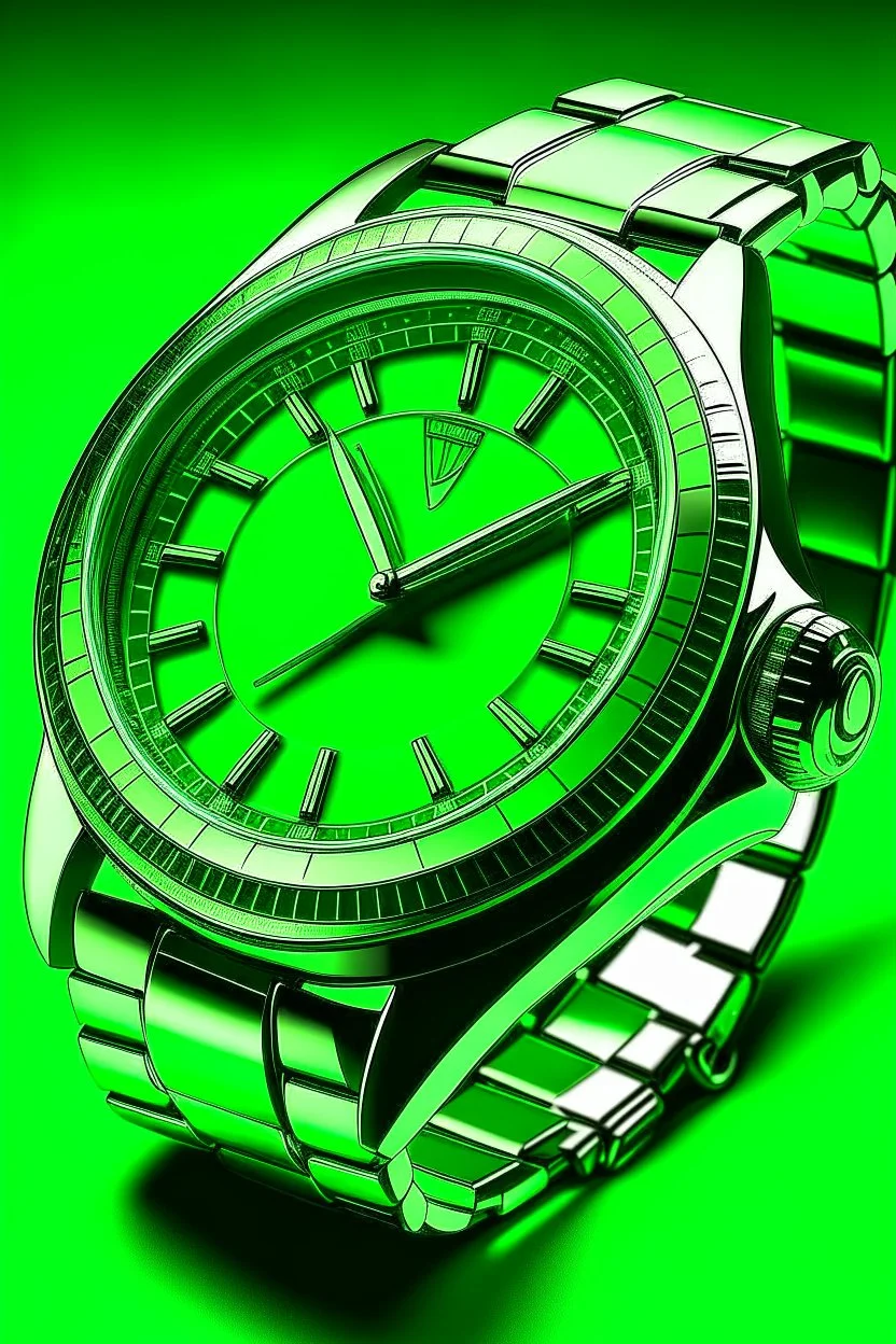 generate an image of green face watch for blog