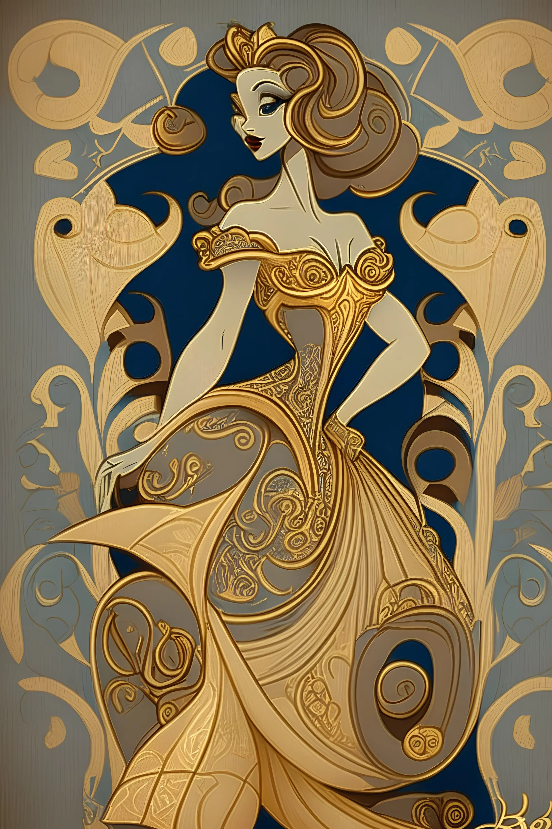 Disney belle style of erte