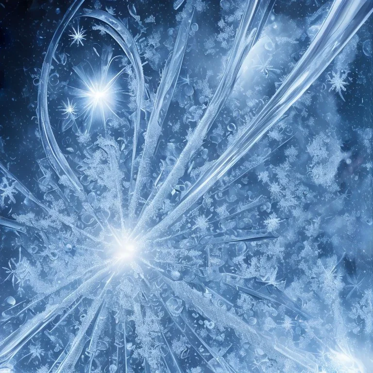 celestial, ice crystals, snow, icicles, reflections