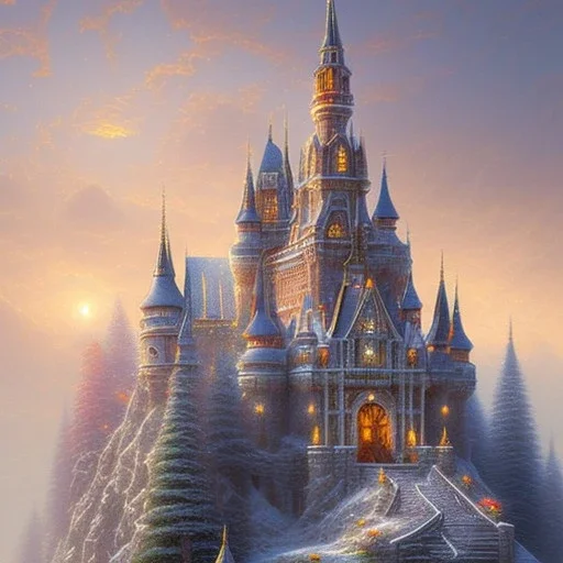 female bodybuilder castle fortress by thomas kinkade mark keathley terry redlin