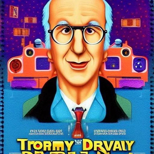 Larry David as Thomas the Tank Engine in a Saturday Night Fever dream movie poster