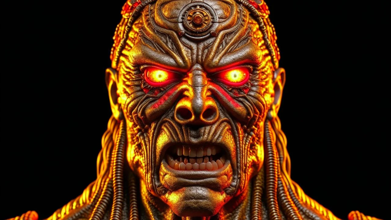 4K, ultra detail, full realism portrait terminator iron maiden logo full face flames4K, ultra detail, full realism portrait terminator iron maiden logo full face firestarter in the background