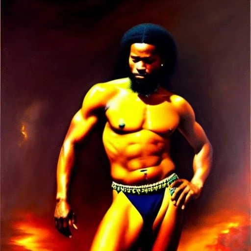 Fullbody Drawing oil on canvas of 'Abyssinians tribe',shields,intense stare,Ambiance dramatic,painting by Arthur Adams,Earl Norem,Caravaggio,simon Bisley,frazetta,Howard,西嘛哒, evan lee, Vallejo,kelly , cinematic composition, extreme detail,fit full body inside picture,8k