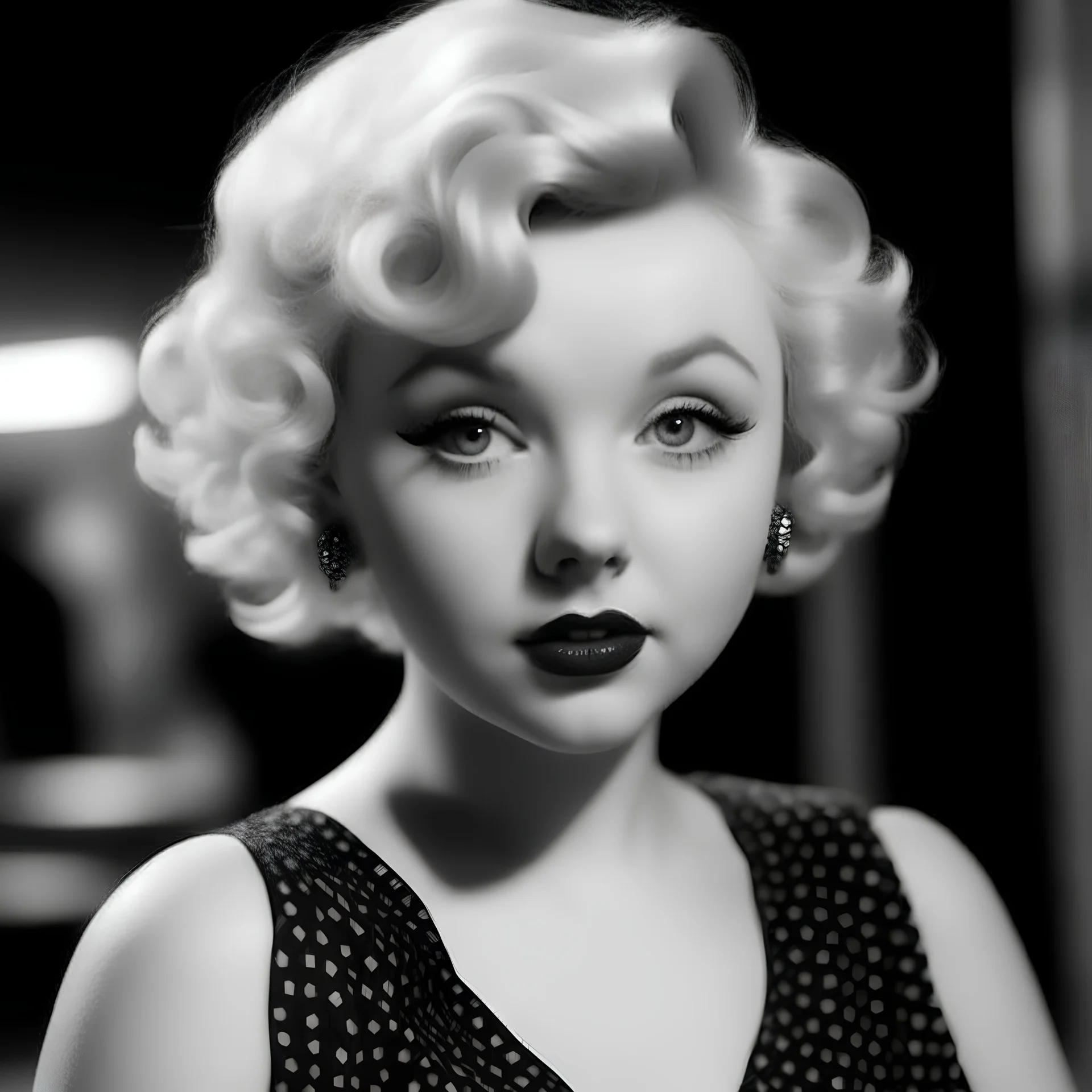 A girl who looks like betty boop and marilyn monroe