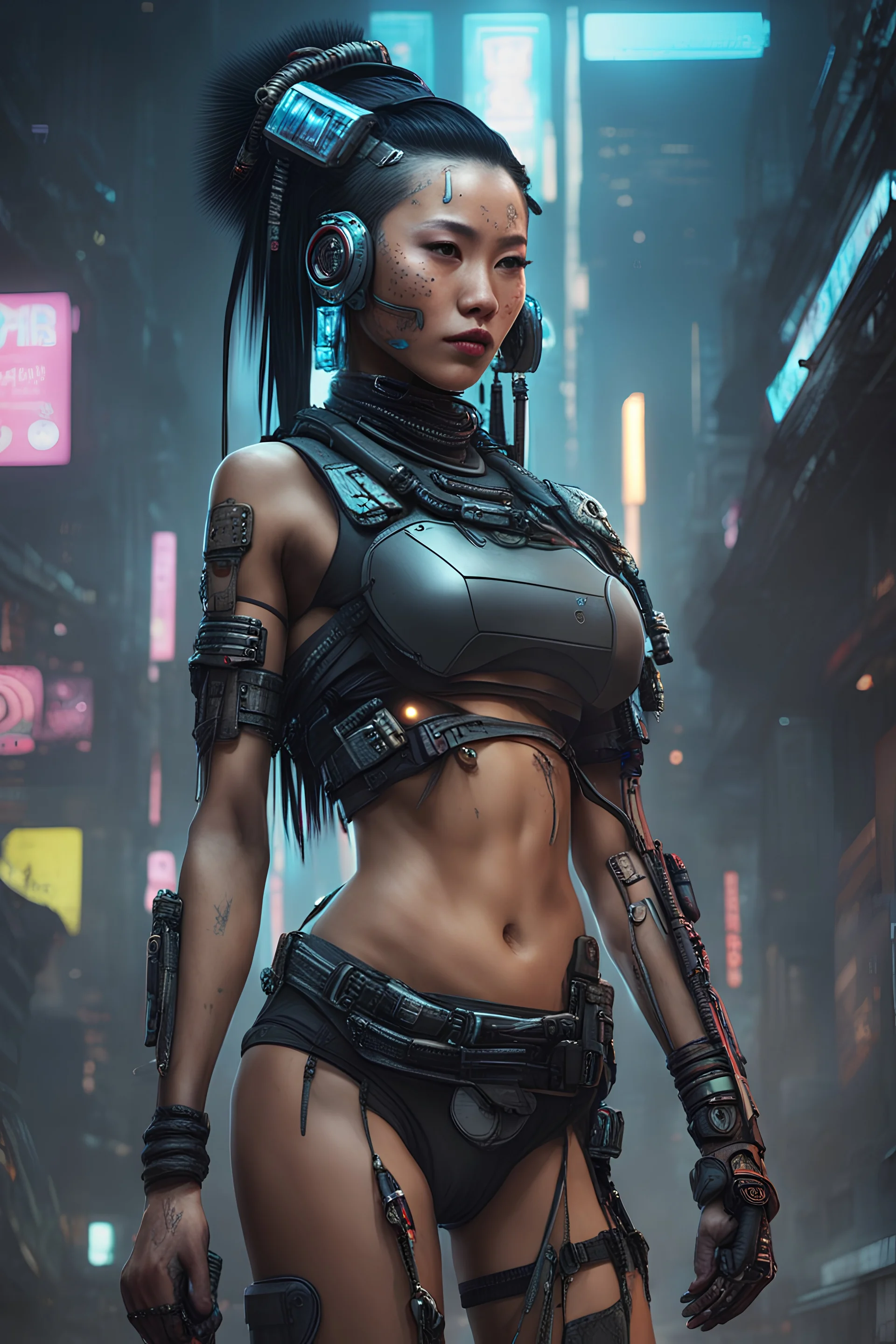 cyberpunk female Pribumi indonesia