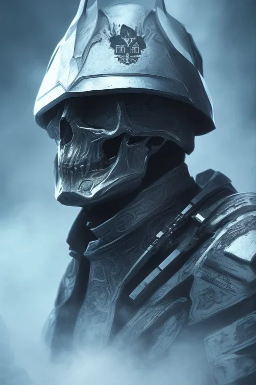 All Black Jqpanese soldier, high tech skull special forces helmet, samurai soldier, white smoke, dark, rage, sorrow, high definition, ultra 8 k, volumetric lighting, blue fire, fog