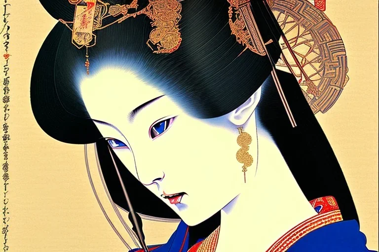 Goddess happy, ukiyo-e