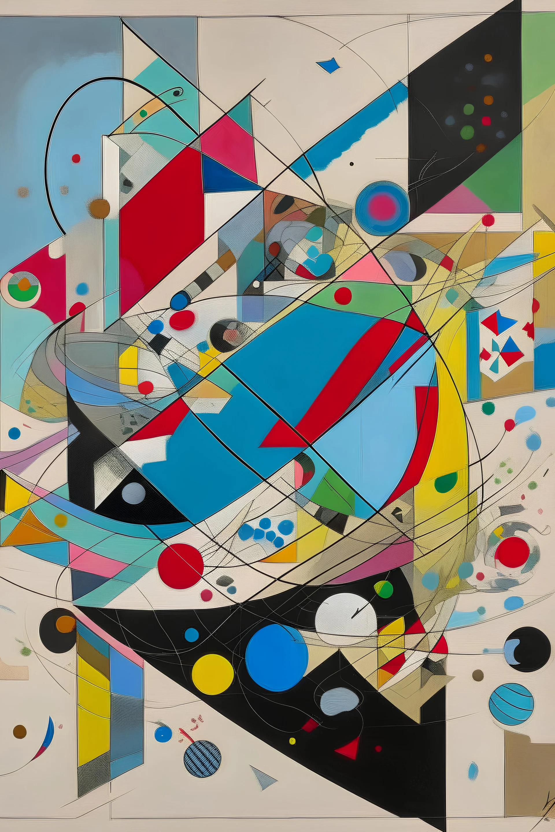 vasily kandinsky composition 8 painting into a styrofoam model that’s simple with geometrical shapes deconstructed and unseen ethereal forces and circles