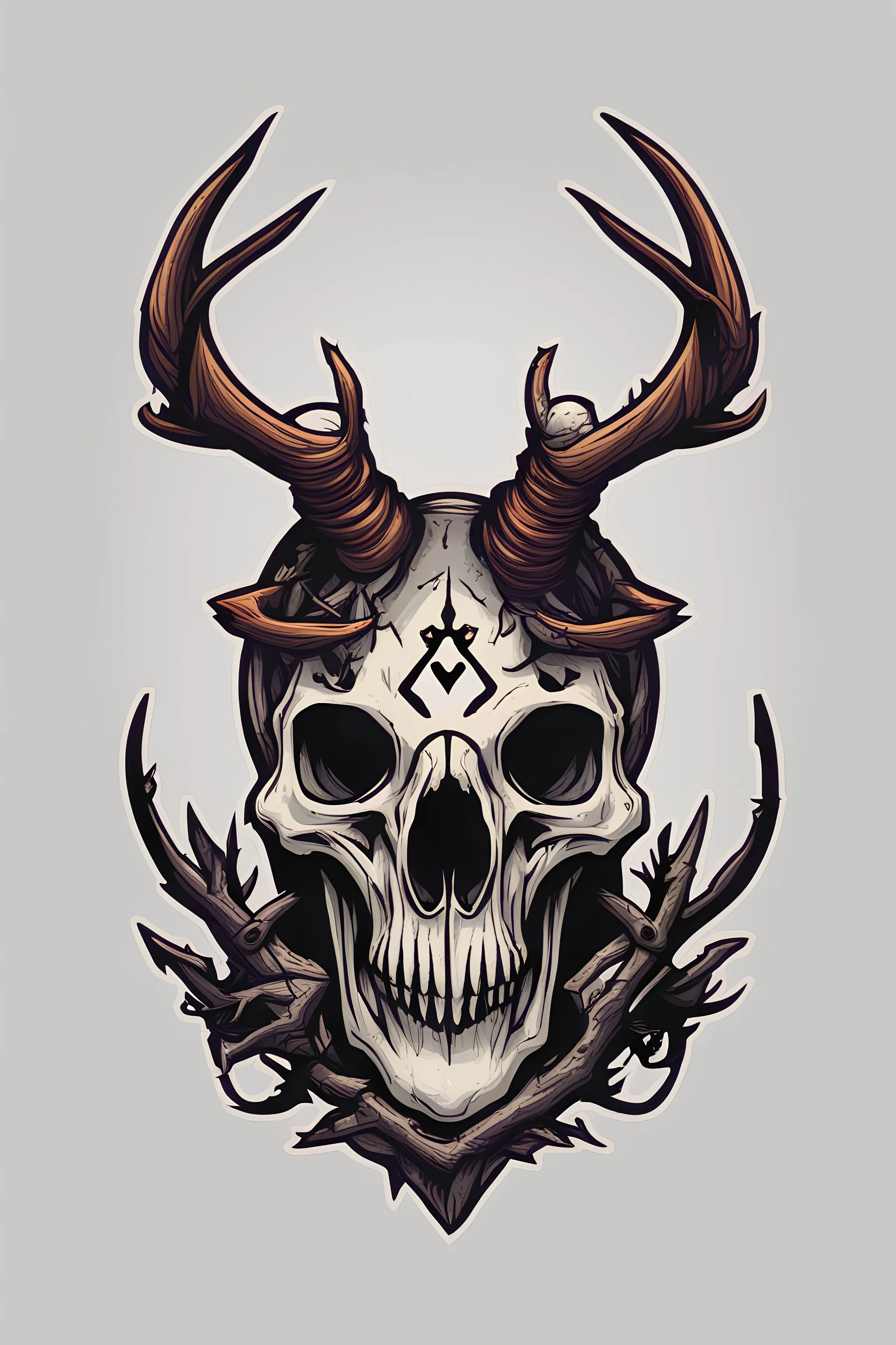 Bird skull with antlers16 bit logo