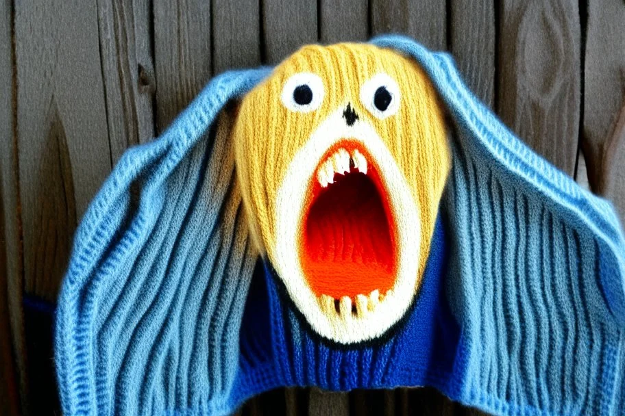 Knitted the scream Edvard Munch