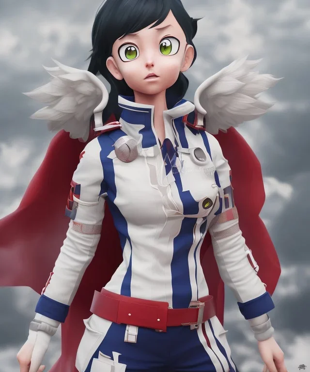 My hero academia character tsuyu asui, realistic, fantasy, unreal engine