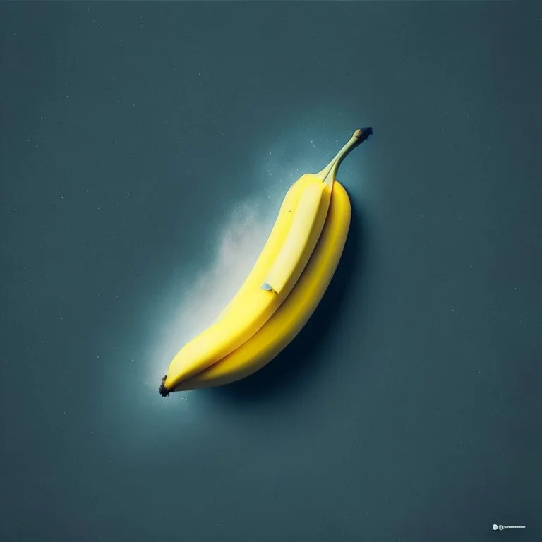 minimalistic banana in outer space