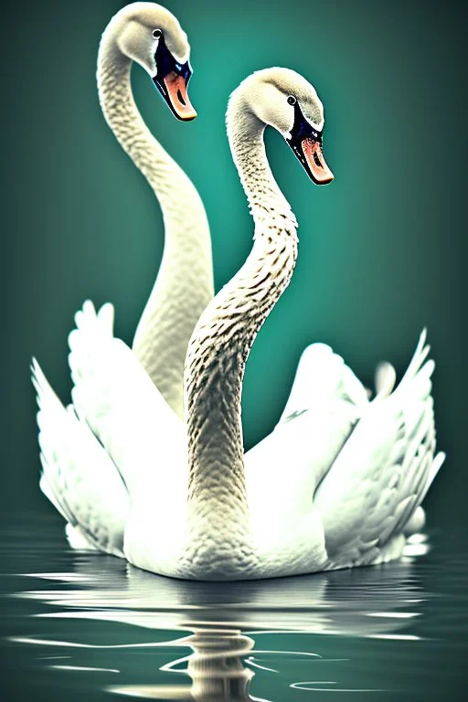 A swan with an unnaturally short neck