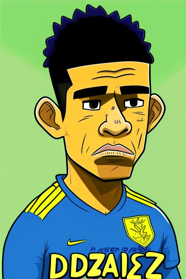 Luis Diaz Colombian soccer player cartoon 2d