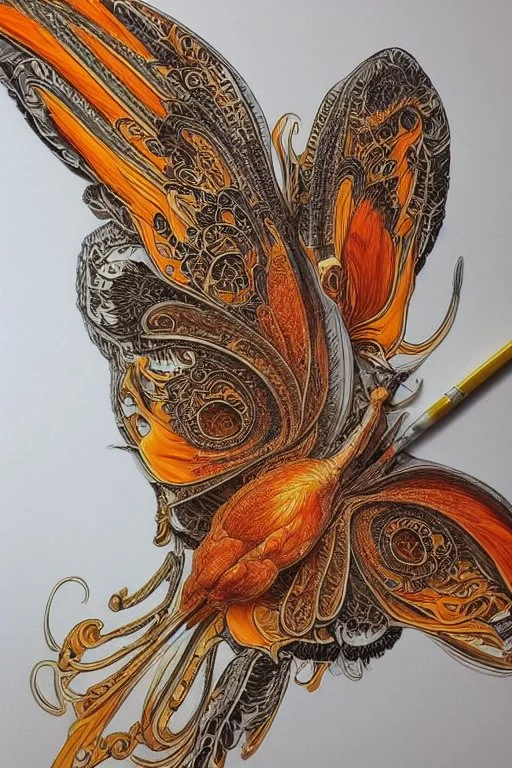 female, orange and yellow tones, insanely detailed and intricate, hypermaximalist, elegant, ornate, hyper realistic, super detailed, by Pyke Koch