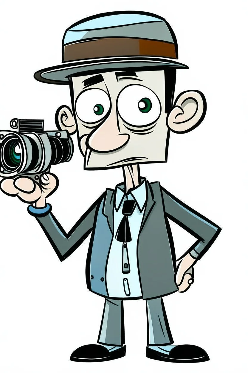 cartoon man with camera head