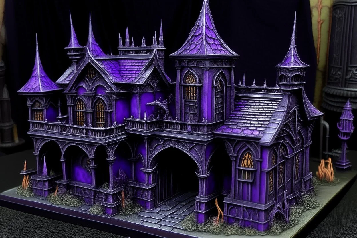 A dark purple paranormal penitentiary painted by the Limbourg brothers