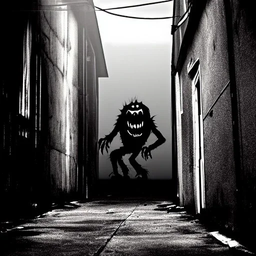 A scary Monster in a back alley