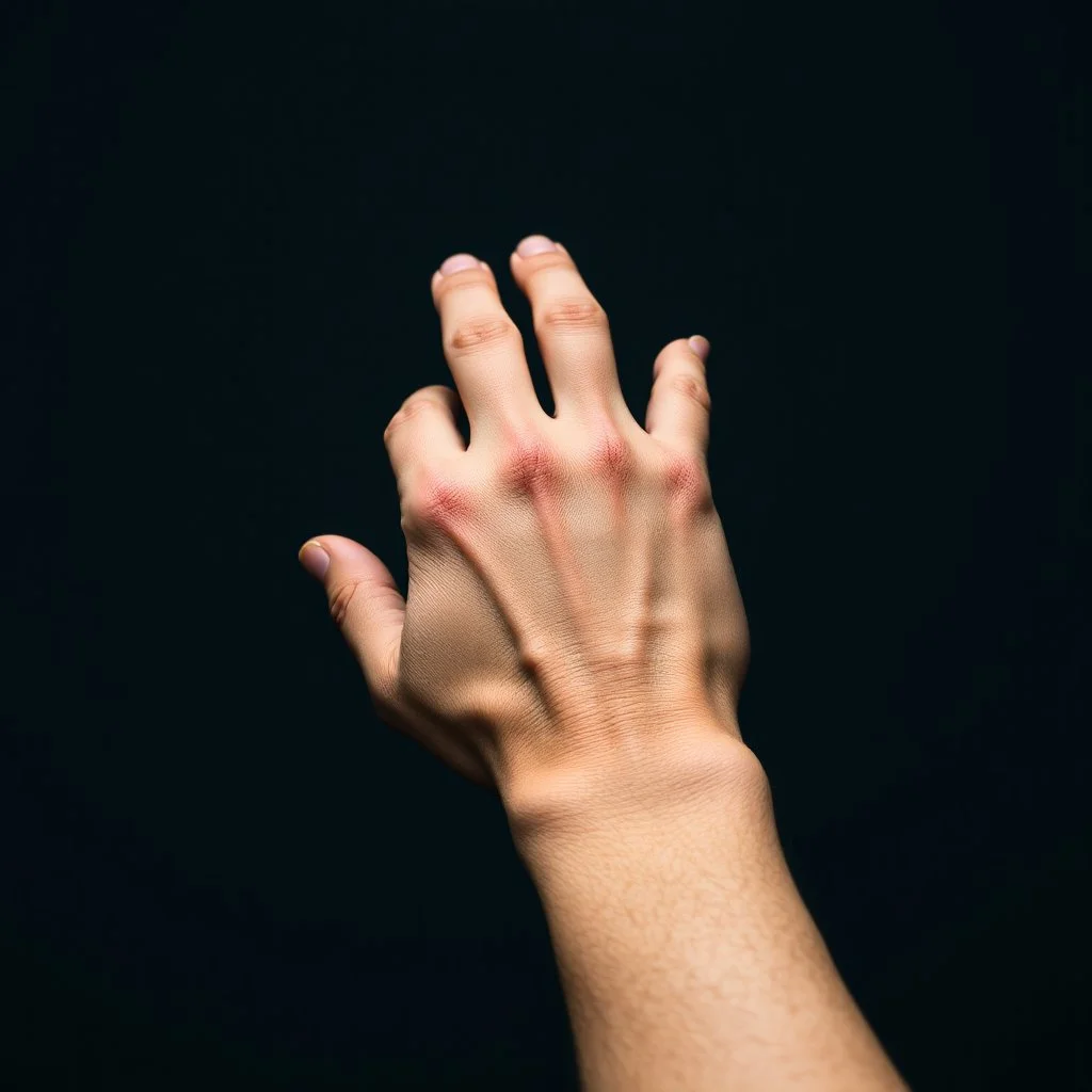 the back of a swollen right hand