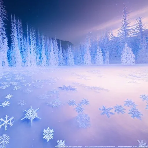 ultra detailed matte painting of many tiny epic fantasy ice flowers and many tiny semi transparent white snowflakes, majestic, intricate, masterpiece, insanely detailed, 4k resolution, cinematic smooth, intricate details , soft smooth lighting, vivid pastel colors, iridescent accents