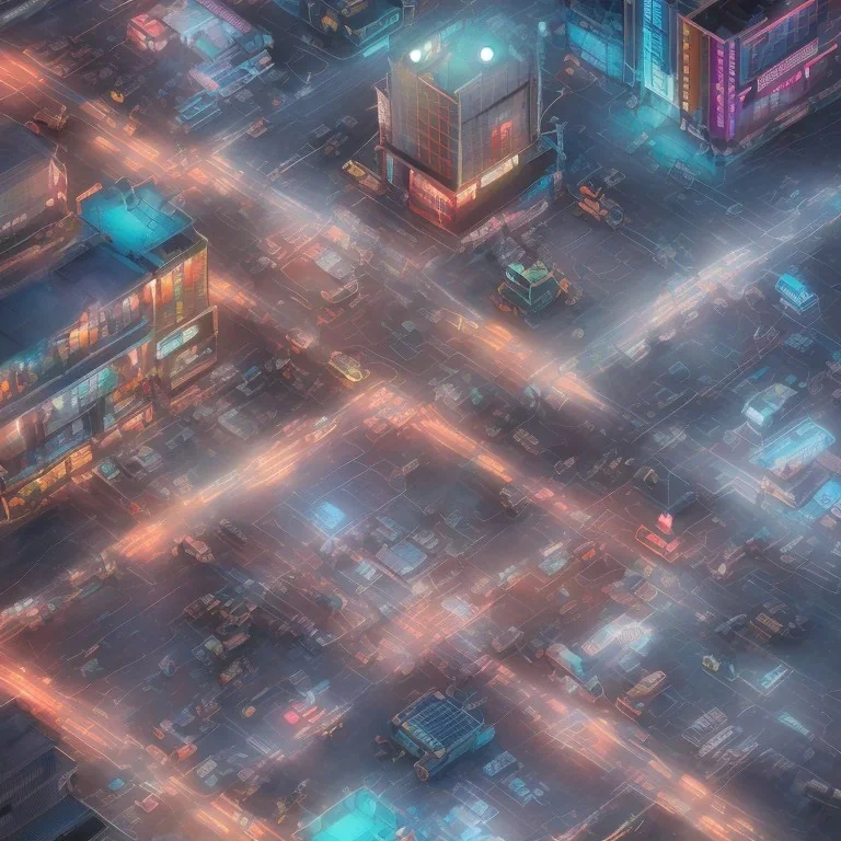 isometric clean art of urban tokyo street, soft lighting, soft pastel gradients, high definition, 3d icon clay render, blender 3d, neon, fog