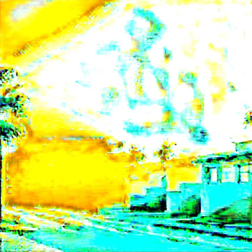 Photograph of a liminal suburbs, light pastel colors, blurred image from 90's