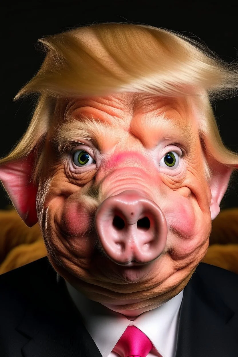 donald trump as an ugly pig