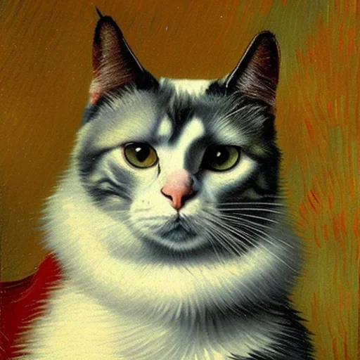 Portrait of a cat by Van Gogh