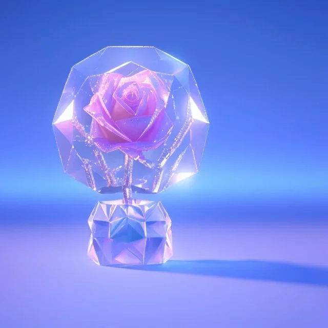 transparent crystal rose, crystallized,Holographic Simulation, cinema lighting, cinema 4d, octane render, 3d render, incrate detailed,fantasy art, photo realistic, shinening light,moonstone crystal bird, iresendent, shine, epic