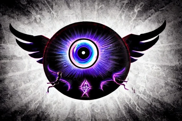 wings, freaky crazy evil eye with wings, laughing, flying, satan wings, dark, terror, horror