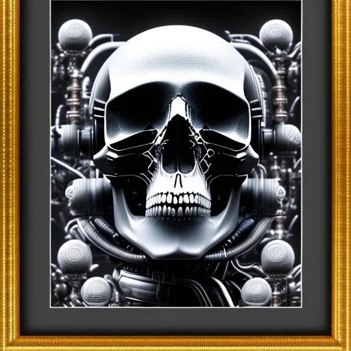 cyberpunk style ink ball skull picture in detailed frame, big black eyes, unreal engine 5, 8k resolution, photorealistic, ultra detailed, frame extreme accurate