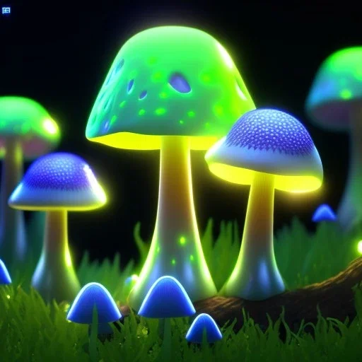 bioluminescent mushrooms, 8k resolution, dynamic lighting, ultra hyperdetailed, Unreal Engine 5, ultra colourful, very small details, realistic