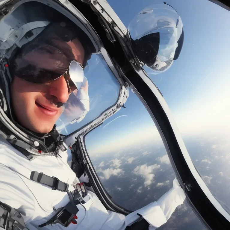 german fighter pilot taking selfie using a gopro