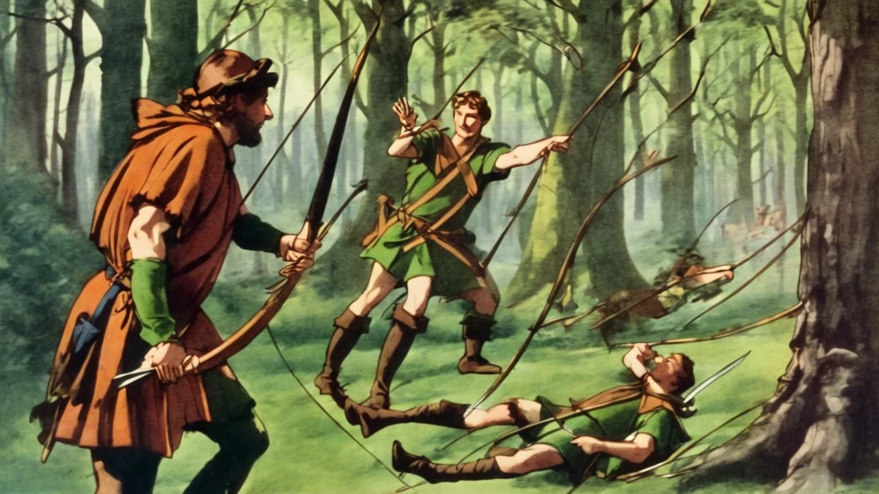 robin hood and his men in sherwood forest