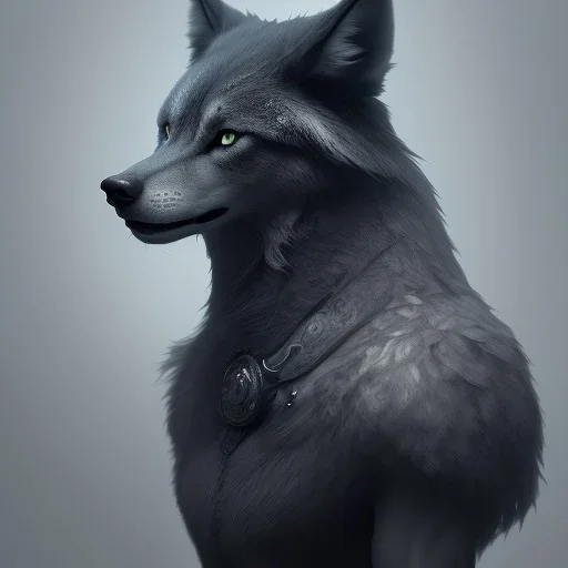 award winning portrait of a male anthropomorphic black wolf long vblack cory loftis, fenghua zhong, ryohei hase, and ruan jia. unreal engine 5, artistic lighting, highly detailed, photorealistic, fantasy