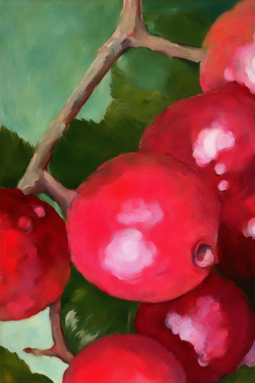 Sumptuous red berries; post-impressionism; abstract art; Vincent Van Gogh