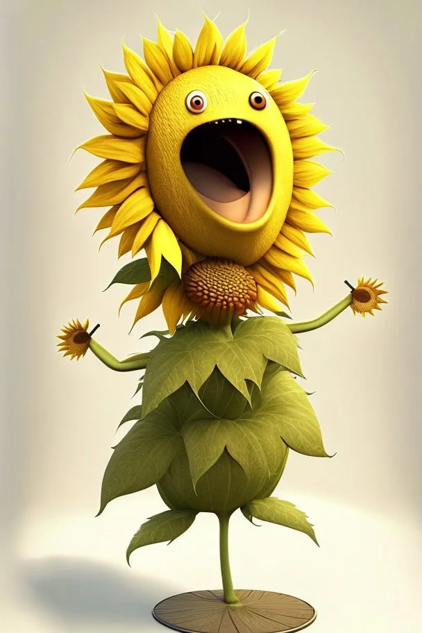 cheery sunflower avatar singing full body