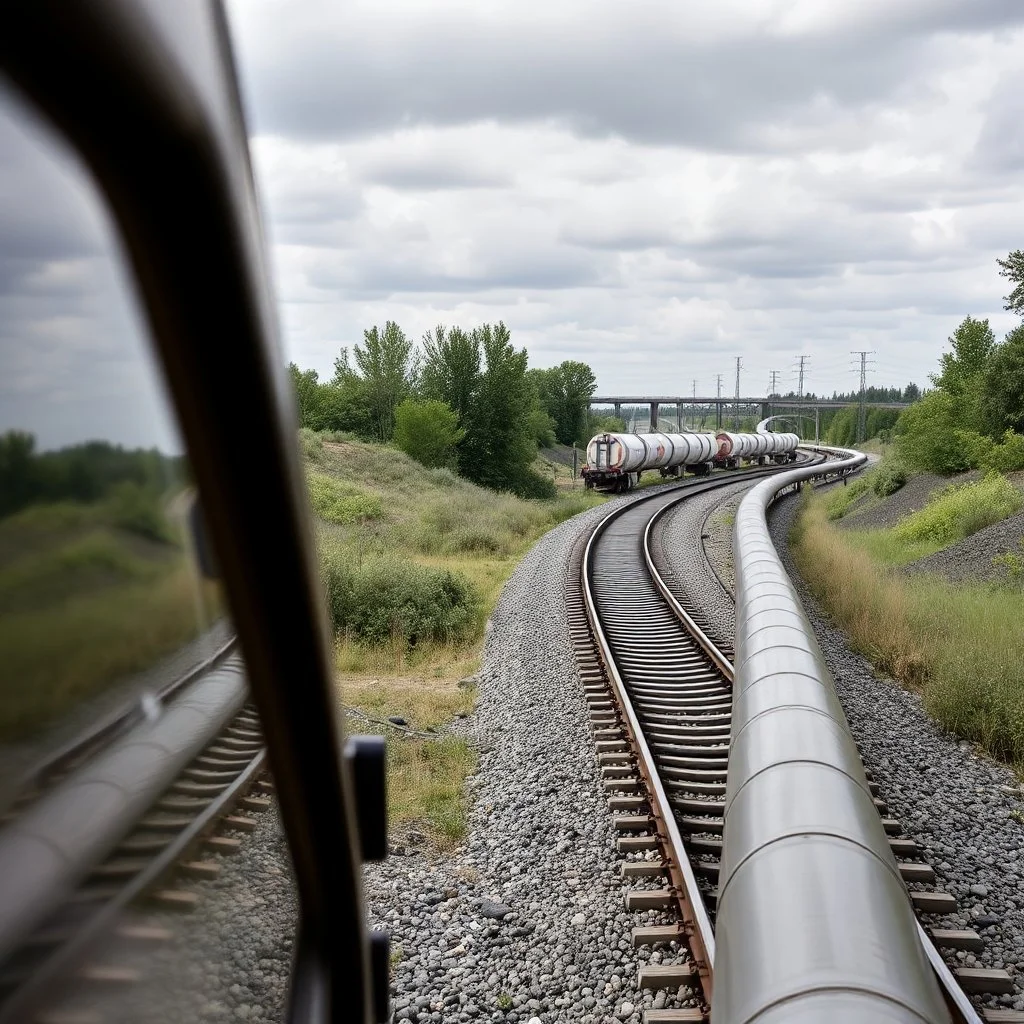 The railroad and the pipeline.