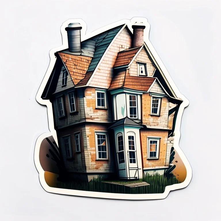 sticker of a house building