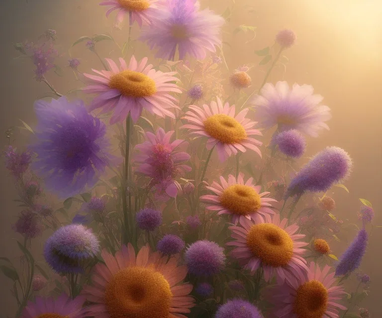 3d render of iridescent wildflowers, sunlight study, by rachel ruysch and jan davidsz de heem and (((((lisa frank))))), art nouveau, 8k, extreme detail, sharp focus, octane render