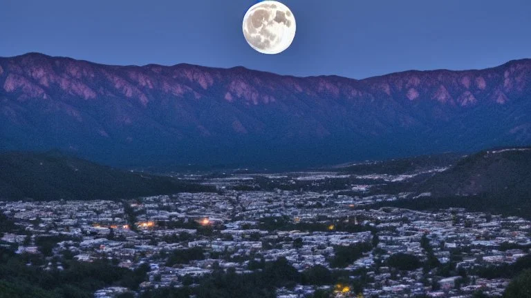 full moon over the valley