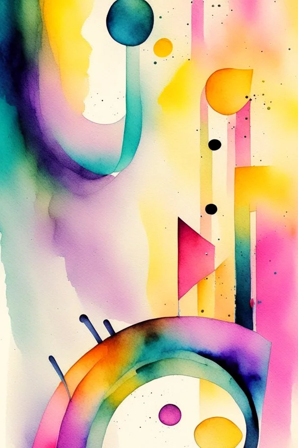 Abstract watercolor in the style of kandinsky. Pastel colours