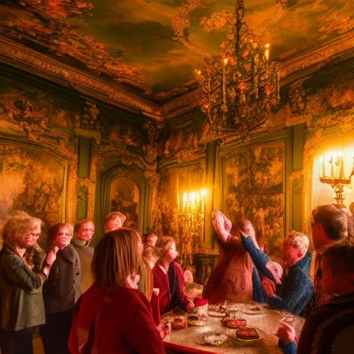 Celebration in a schloss, austrian people, ledherhosen, Austrian aesthetic, warm colors, wooden floor, forest green walls, night time, 8k, HD, cinematography, photorealistic, Cinematic, Color Grading, Ultra-Wide Angle, Depth of Field, hyper-detailed, beautifully color-coded, insane details, intricate details, beautifully color graded, Cinematic, Color Grading, Editorial Photography, Depth of Field, DOF, White Balance, 32k, Super-Resolution, Megapixel, ProPhoto RGB, VR