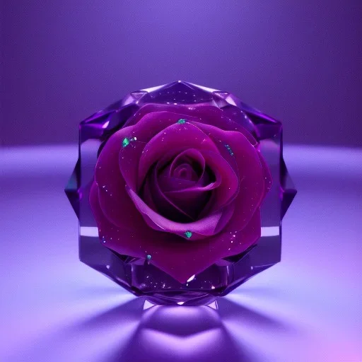 transparent multicolor crystal rose realistic, unreal engine 5