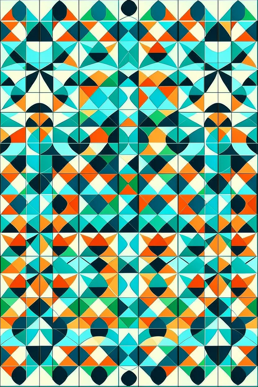 Combine three basic geometric shapes (e.g., circle, triangle, square) to create a unique vector pattern. Play with symmetry and repetition.